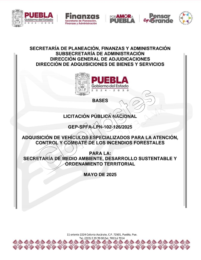 Gobierno de Puebla licitación