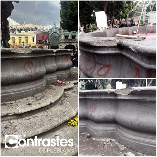 fuente zocalo puebla daños