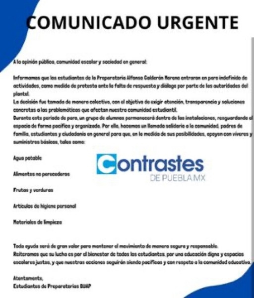 Inconformidad prepa Calderón