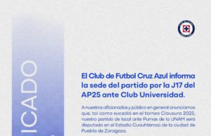 ¡Confirmado!; Cruz Azul será local en el estadio Cuauhtémoc para enfrentarse a Pumas, este 8 de noviembre