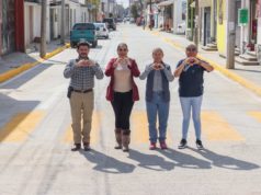 Tonantzin Fernández impulsa la rehabilitación de la calle 5 de Mayo en Santiago Mixquitla