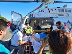 Paciente embarazada de Huauchinango es atendida oportunamente con traslado médico aéreo