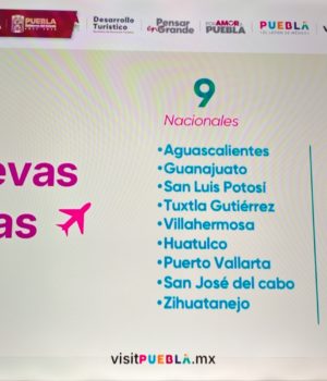 Amplían conectividad aérea de Puebla con 12 nuevas rutas