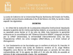 Jorge Medina Delgadillo será el nuevo rector de la UPAEP en sustitución de Emilio Baños