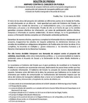 Presentan amparo contra el Cablebús en Puebla