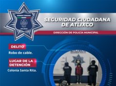 Policía de Atlixco segura a joven de 19 años por robo de cable en camino al Mercado de Santa Rita