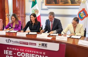 IEE y gobierno municipal de Puebla firman convenio para erradicar la violencia política en razon de género
