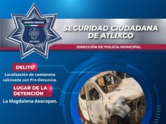 Secretaría de Seguridad Ciudadana de Atlixco localiza camioneta calcinada con reporte de robo en Axocopan