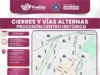 Informa SSC cierres y vías alternas para este viernes en el Centro Histórico de Puebla