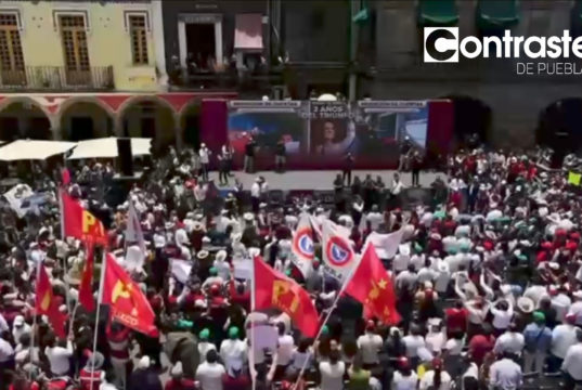 Armenta llena el Zócalo de Puebla en apoyo a Claudia Sheinbaum