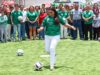 Tonantzin Fernández da patada inaugural al “Mundialito Social” en San Pedro Cholula