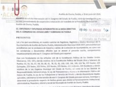 Formalizan solicitud de revocación contra alcaldesa de Acatlán ante el Congreso