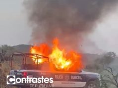 Incendian tres patrullas en Huaquechula tras protesta por presunta liberación de sospechoso de robo