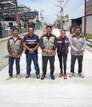 Supervisa Omar Muñoz avances de la pavimentación de la calle Tlaxcala