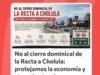 Prestadores de servicios de Cholula se manifiestan en contra de la Vía Recreativa todos los domingos