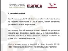Cierra Grace Palomares su Casa de Gestión tras supuestos actos vandálicos