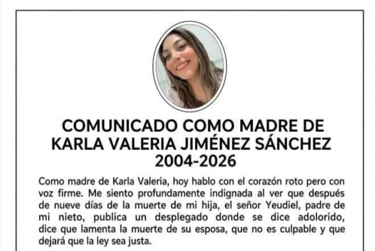 Mamá de Karla Valeria pide aplicar la Ley Monzón para recuperar a su nieto