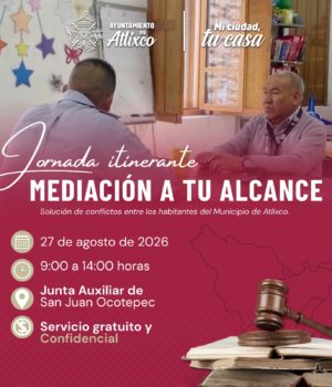 Atlixco impulsa la cultura de paz a través de jornada de mediación