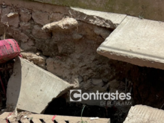 Crece socavón en Coronango, afecta a una calle, una escuela y una casa