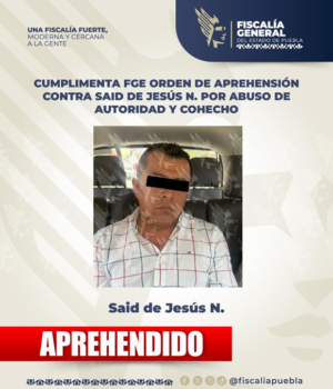 FGE detiene a alcalde de Tepeyahualco por abuso de autoridad y cohecho