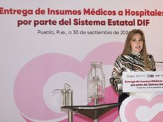 Ceci Arellano entrega equipo médico a cinco hospitales mediante obra comunitaria