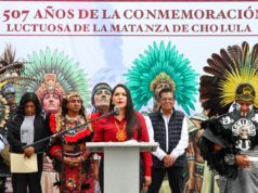 Encabeza Tonantzin Fernández ceremonias cívica y prehispánica conmemorativas de los 507 años de la Matanza de Cholula